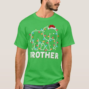 Camiseta Funny Santa Elephant Xmas Lights Brother Elephant 