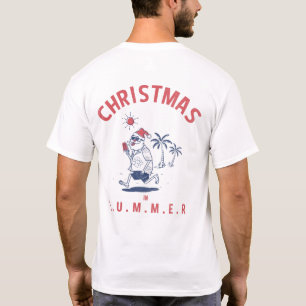 Camiseta Funny Santa En Los Navidades De Verano En Julio