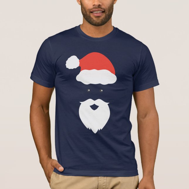 Camiseta Funny Santa Face feliz Feliz Feliz Navidad en fami (Anverso)