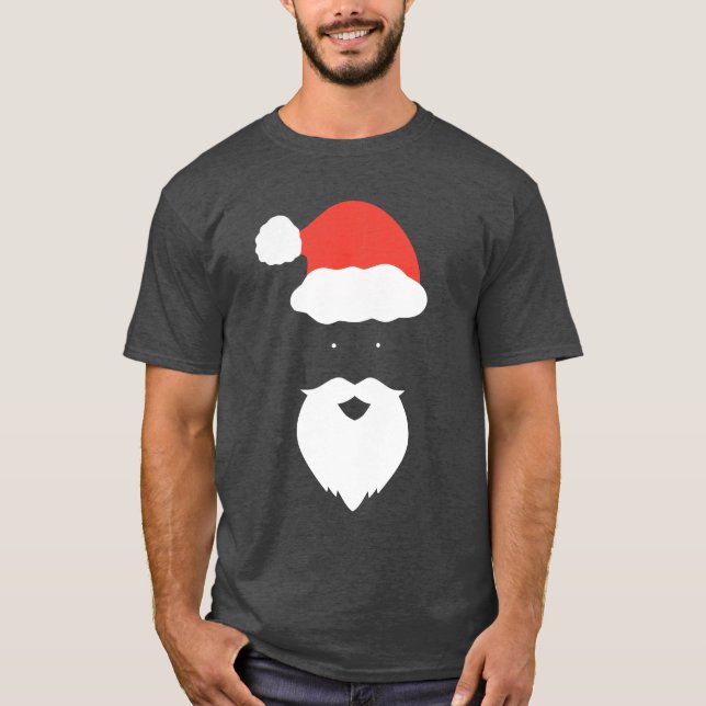 Camiseta Funny Santa Face feliz Feliz Feliz Navidad en fami (Anverso)
