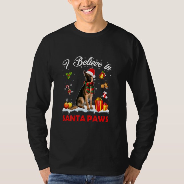 Camiseta Funny Santa German Pastor Claus Perro Navidades De (Anverso)