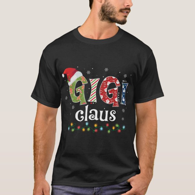 Camiseta Funny Santa Gigi Claus Navidades Pajama Family Mat (Anverso)
