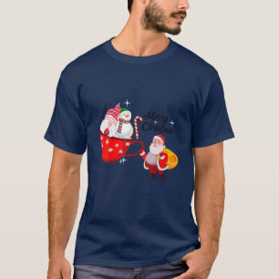 Camiseta Funny Santa Gnome Snowman Cup Feliz Navidad