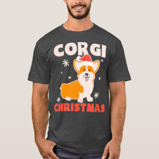 Camiseta Funny Santa Hat Design Corgi Navidades