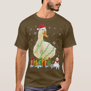 Camiseta Funny Santa Hat Duck Christmas Lights Animals Love