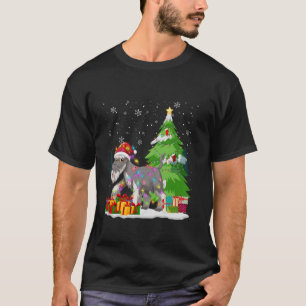 Camiseta Funny Santa Hat Navidades Light Wire Fox Terrier N