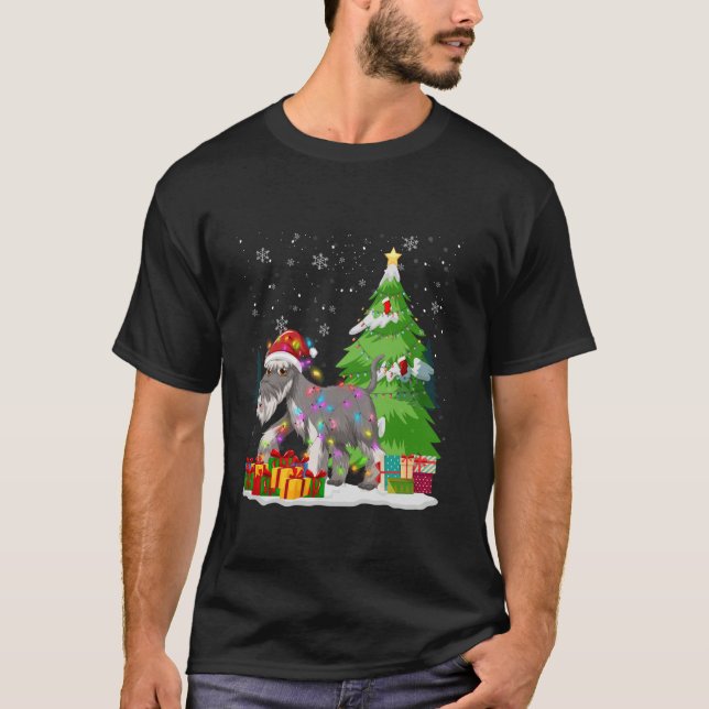 Camiseta Funny Santa Hat Navidades Light Wire Fox Terrier N (Anverso)