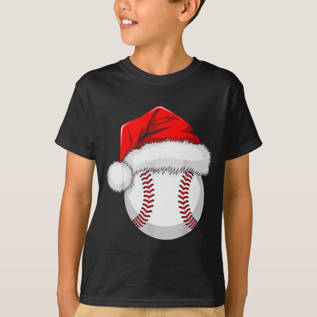 Camiseta Funny Santa Hat Xmas Srt Lover Christmas Baseball  (Anverso)