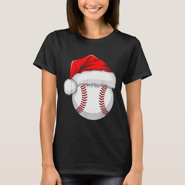 Camiseta Funny Santa Hat Xmas Srt Lover Christmas Baseball  (Anverso)