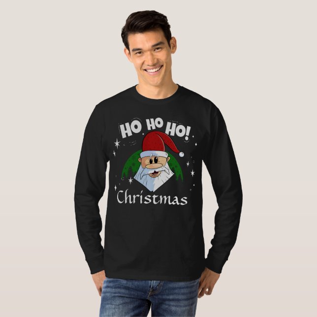 Camiseta Funny Santa Ho Ho Ho Navidades Red Green (Anverso completo)