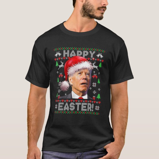 Camiseta Funny Santa Joe Biden Feliz Pascua Feo Navidades (Anverso)