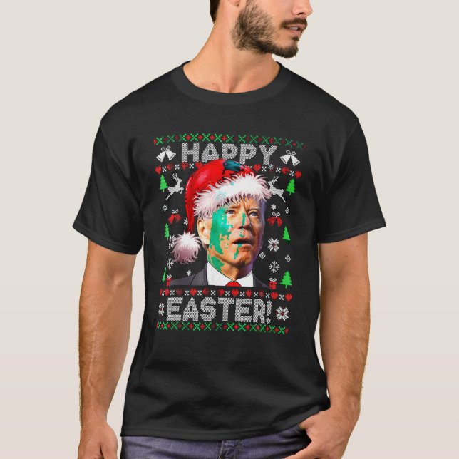 Camiseta Funny Santa Joe Biden Feliz Pascua Feo Navidades (Anverso)
