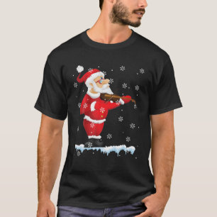 Camiseta Funny Santa Jugando Navidades de violín Violin Vio