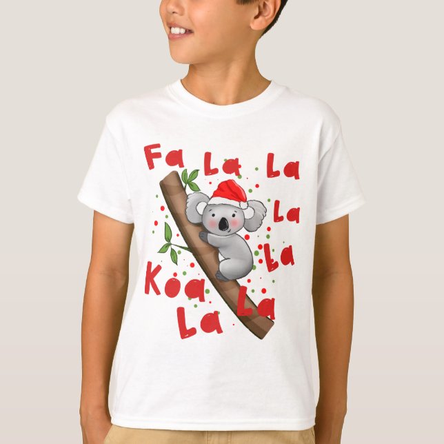 Camiseta Funny Santa Koala La La Navidad australiana (Anverso)