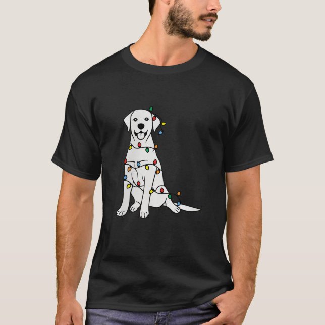 Camiseta Funny Santa Labrador Recuperador Navidades Luces s (Anverso)