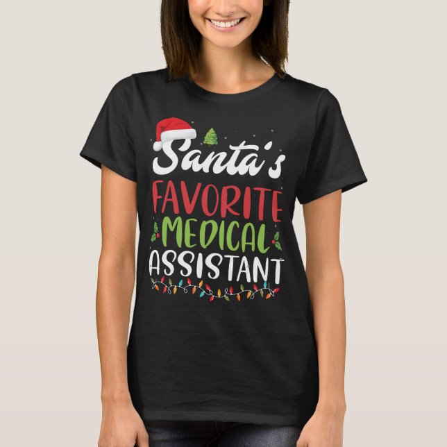 Camiseta Funny Santa Navidades de Auxiliar Médico Favorito (Anverso)
