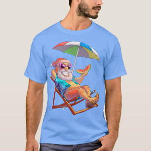 Camiseta Funny Santa Navidades En Julio Tropic De Xmas En H