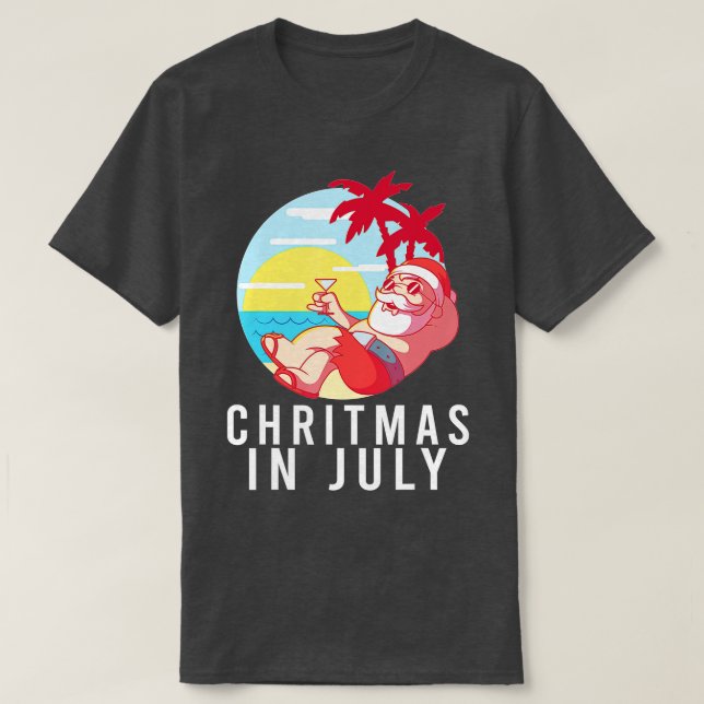 Camiseta Funny Santa Navidades En Noches De Verano De Julio (Diseño del anverso)