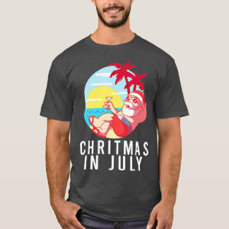 Camiseta Funny Santa Navidades En Noches De Verano De Julio