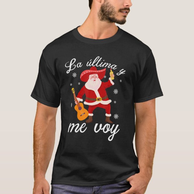 Camiseta Funny Santa Navidades mexicana Feliz Navidad Méxic (Anverso)