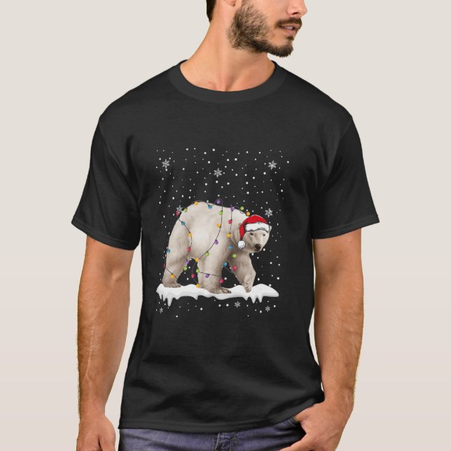 Camiseta Funny Santa Polar Navidades de oso alumbran animal (Anverso)