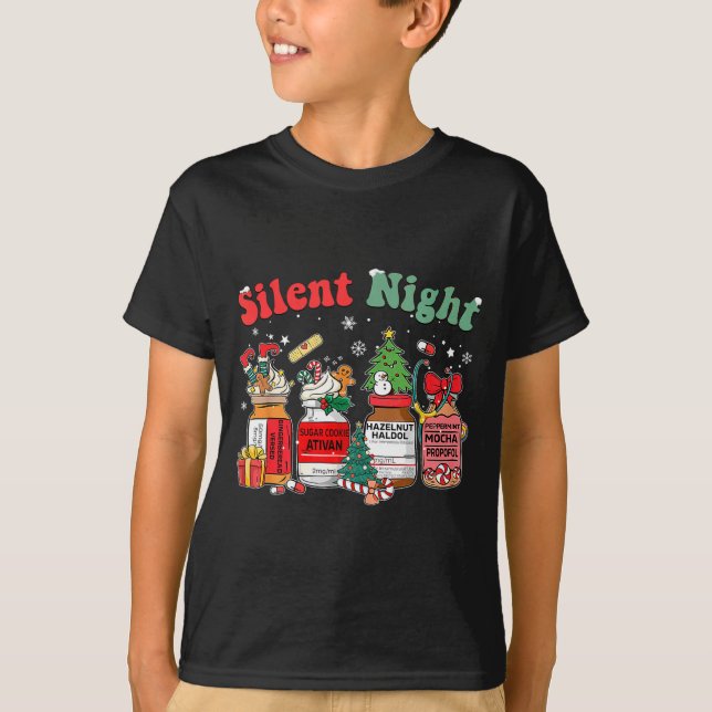 Camiseta Funny Santa Profol Silent Night Icu Nurses Merry C (Anverso)