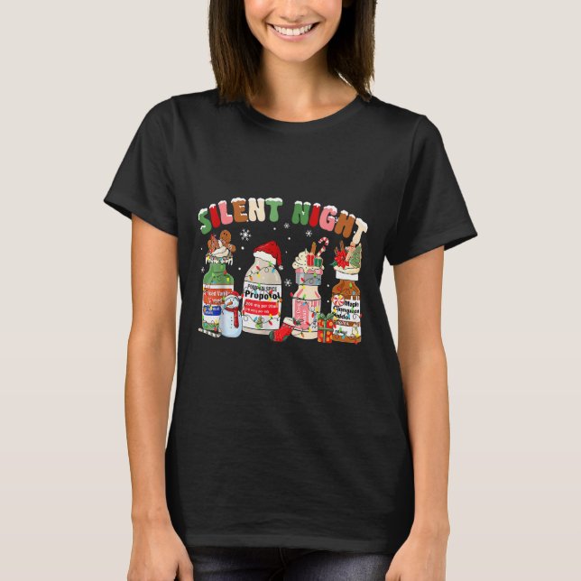 Camiseta Funny Santa Profol Silent Night Icu Nurses Merry C (Anverso)
