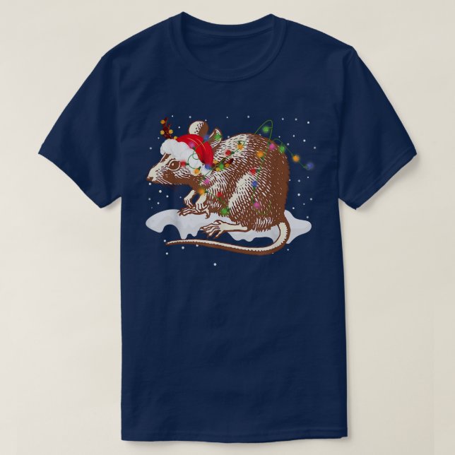 Camiseta Funny Santa Rat Animales Navidades Iluminan a Love (Diseño del anverso)