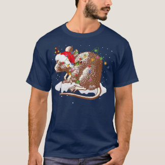 Camiseta Funny Santa Rat Animales Navidades Iluminan a Love
