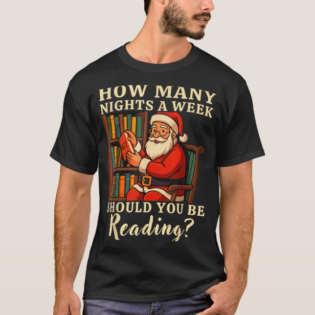 Camiseta Funny Santa Reading 67 Meme Tee Christmas Teacher  (Anverso)