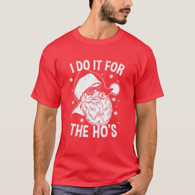 Camiseta Funny Santa | Retro Santa I lo hace por los Ho (Anverso)