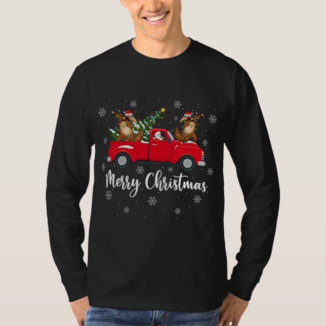 Camiseta Funny Santa Riding Christmas Tree Truck Anteater C (Anverso)