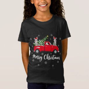 Camiseta Funny Santa Riding Christmas Tree Truck Bunny Chri