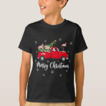 Camiseta Funny Santa Riding Christmas Tree Truck Flamingo C<br><div class="desc">Funny Santa Riding Navidades del Camión de Navidad Flamingo</div>