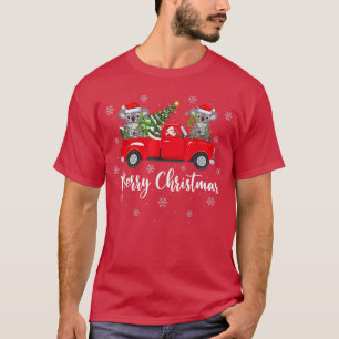 Camiseta Funny Santa Riding Christmas Tree Truck Koala Chri