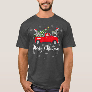 Camiseta Funny Santa Riding Christmas Tree Truck Zebra Chri