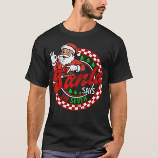 Camiseta Funny Santa Says Six Seven Christmas 67 Meme Xmas 