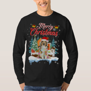 Camiseta Funny Santa Sheltie Perro Feliz Navidad