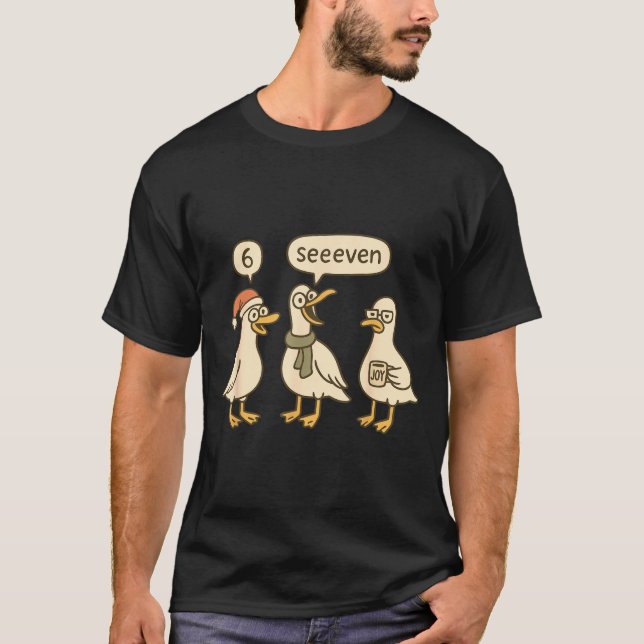 Camiseta Funny Santa Silly Goose 6 7 Christmas Geese Six Se (Anverso)