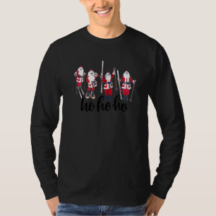 Camiseta Funny Santa Skiing Ho Ho Ho Ho Ho