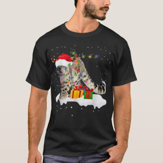 Camiseta Funny Santa Snow Leopard Navidades enciende Lover
