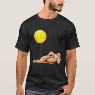 Camiseta Funny Santa Sunbathing Red Mankini Guay Beach Summ