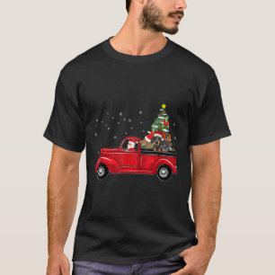 Camiseta Funny Santa Wagon Red Truck Dachshund Navidades Tr
