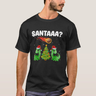 Camiseta Funny Santaaa Dinosaur Santa Hat Navidades Xmas Bo