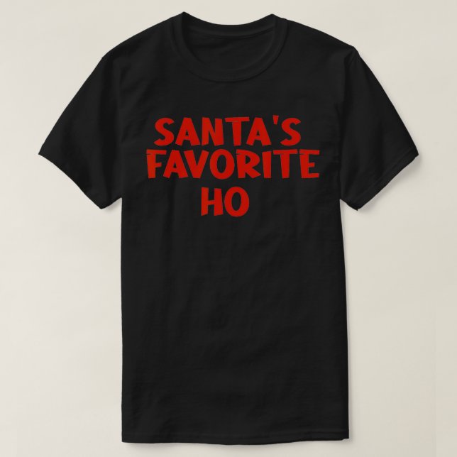 Camiseta Funny Santa's Favorite Ho Couples Pajama  (Diseño del anverso)
