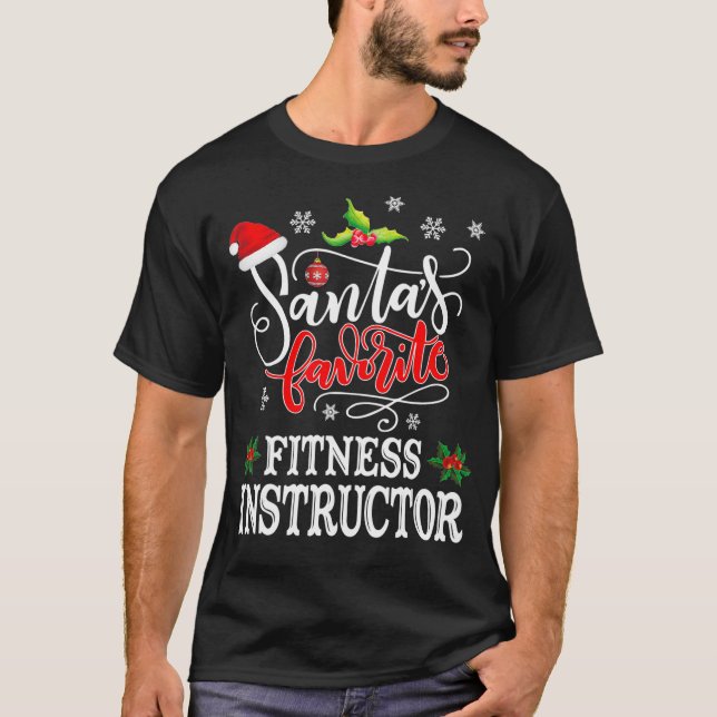 Camiseta Funny Santas Instructor de Fitness Favorito Santa  (Anverso)