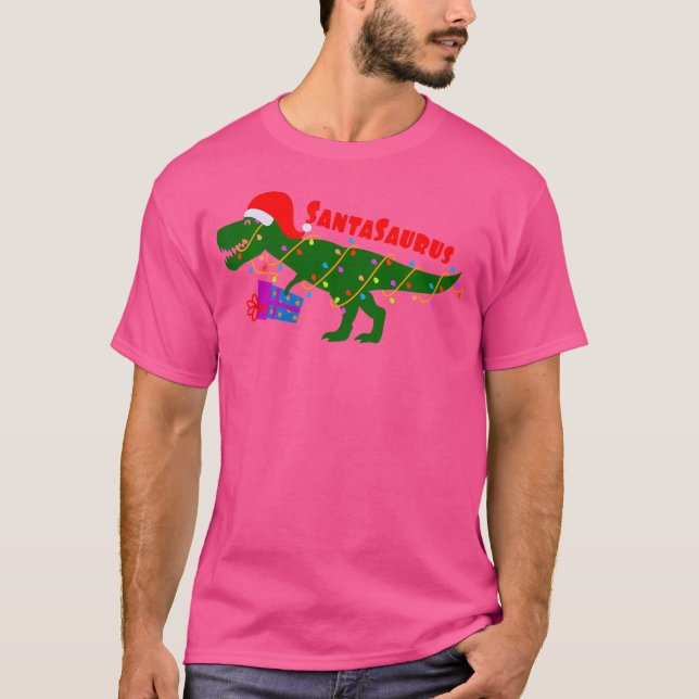 Camiseta Funny Santasauro Trex Dinosaurios Navidad vacacion (Anverso)