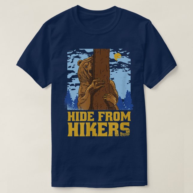 Camiseta Funny Sarcastic Bear Hiding from Hikers Camping Ou (Diseño del anverso)