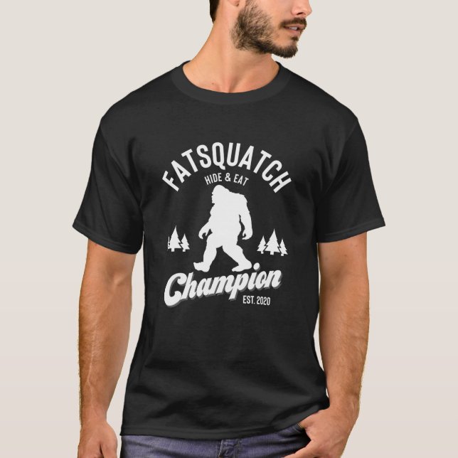 Camiseta Funny Sasquatch Fatsquatch Ocultar y comer campeón (Anverso)