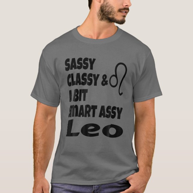 Camiseta Funny Sassy Clásico Y Un Poco Inteligente Asía Leo (Anverso)